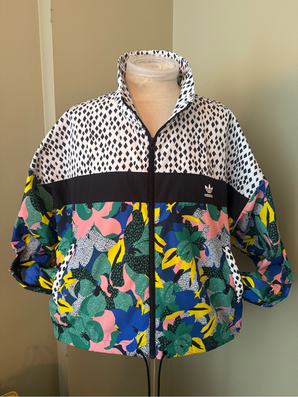 adidas Multicolor Floral & Graphic Pattern windbreaker Jacket